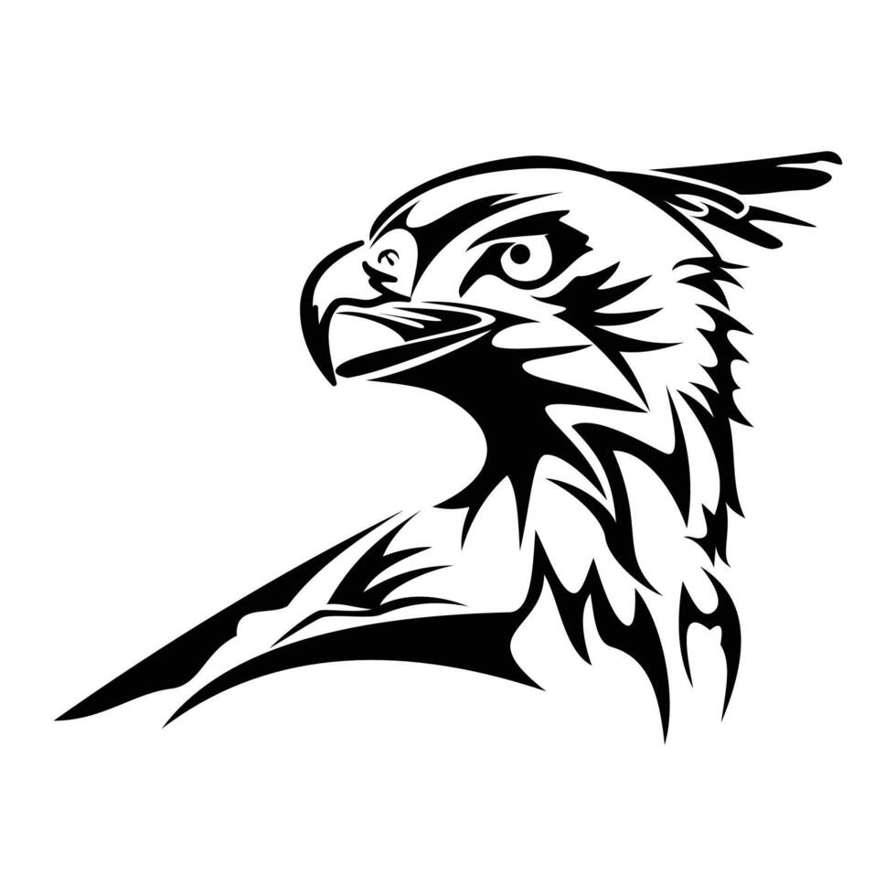 javanese hawk eagle head tribal vector