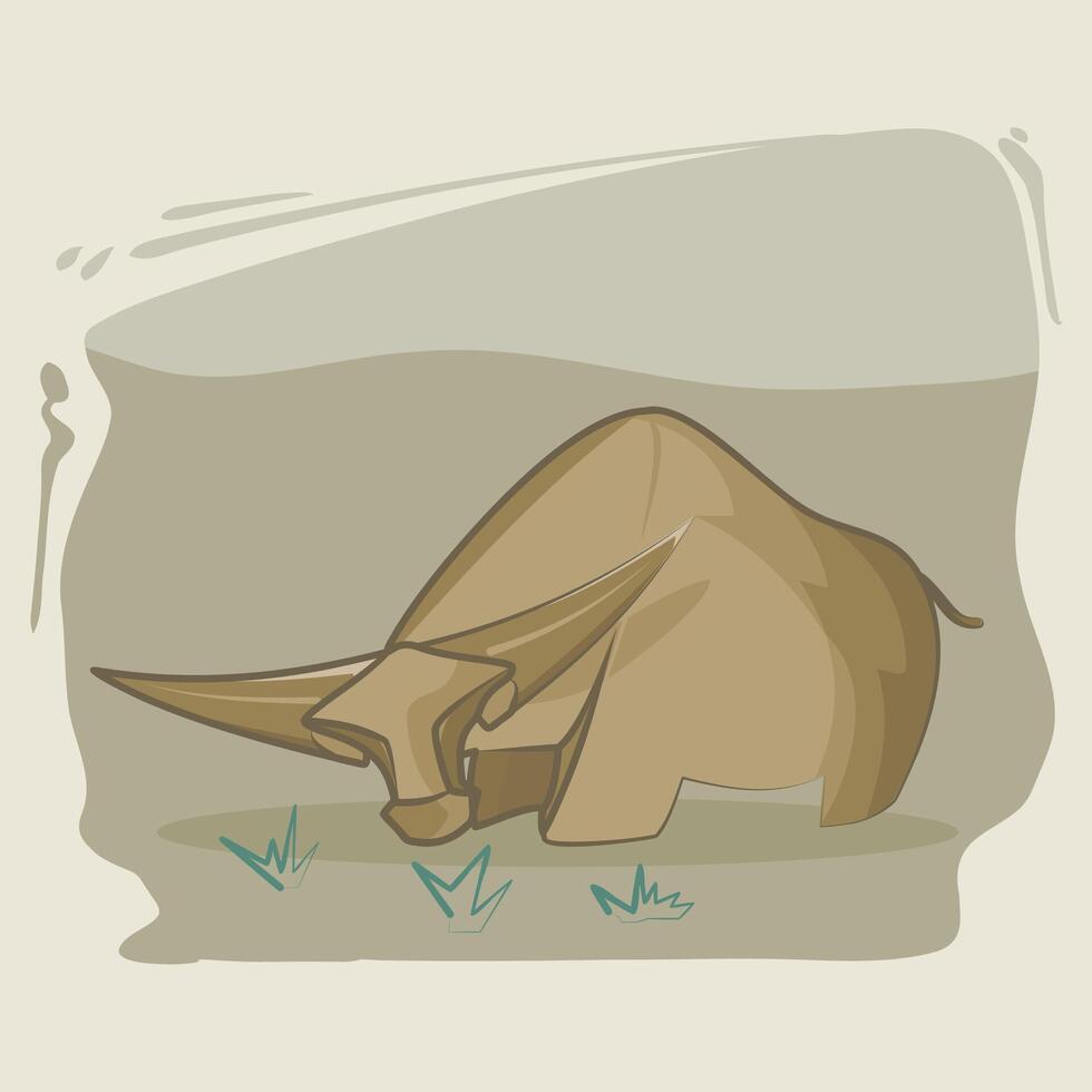 buffalo on the field drawing vector
