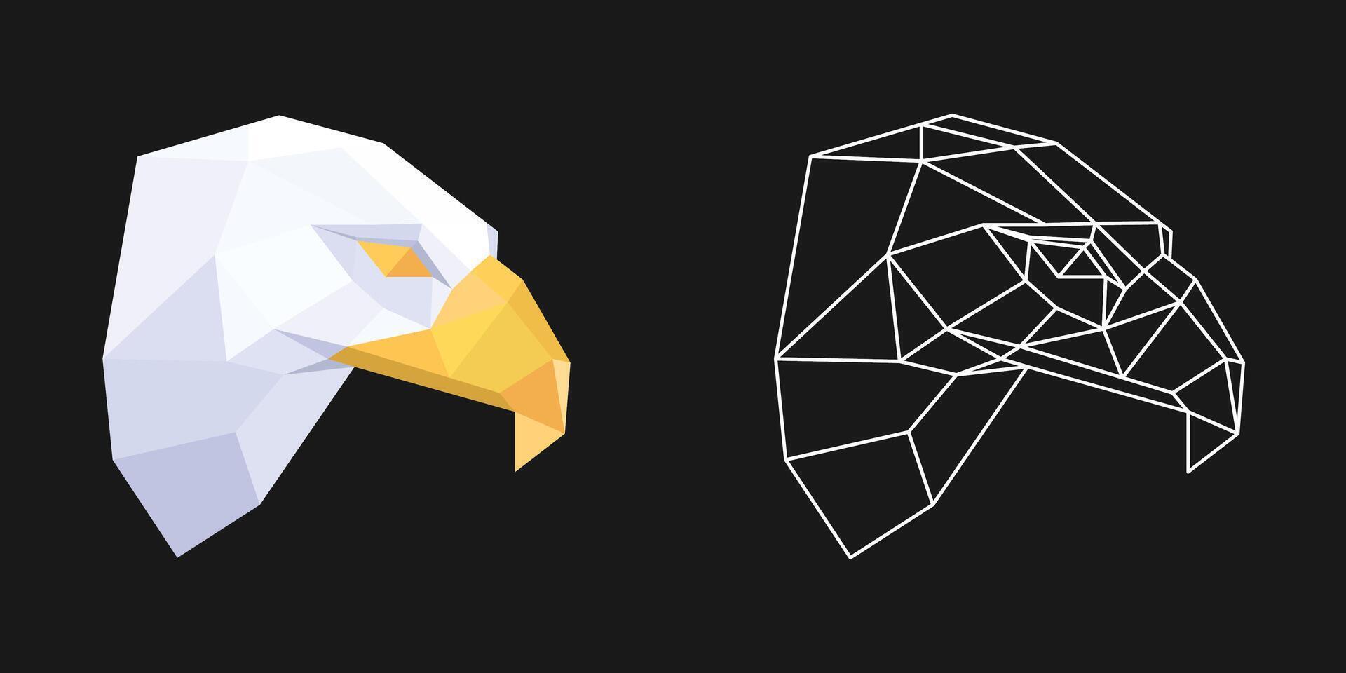 eagle head abstract geometric mosaic vector