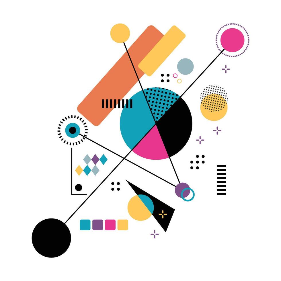 abstract beautiful memphis art design vector