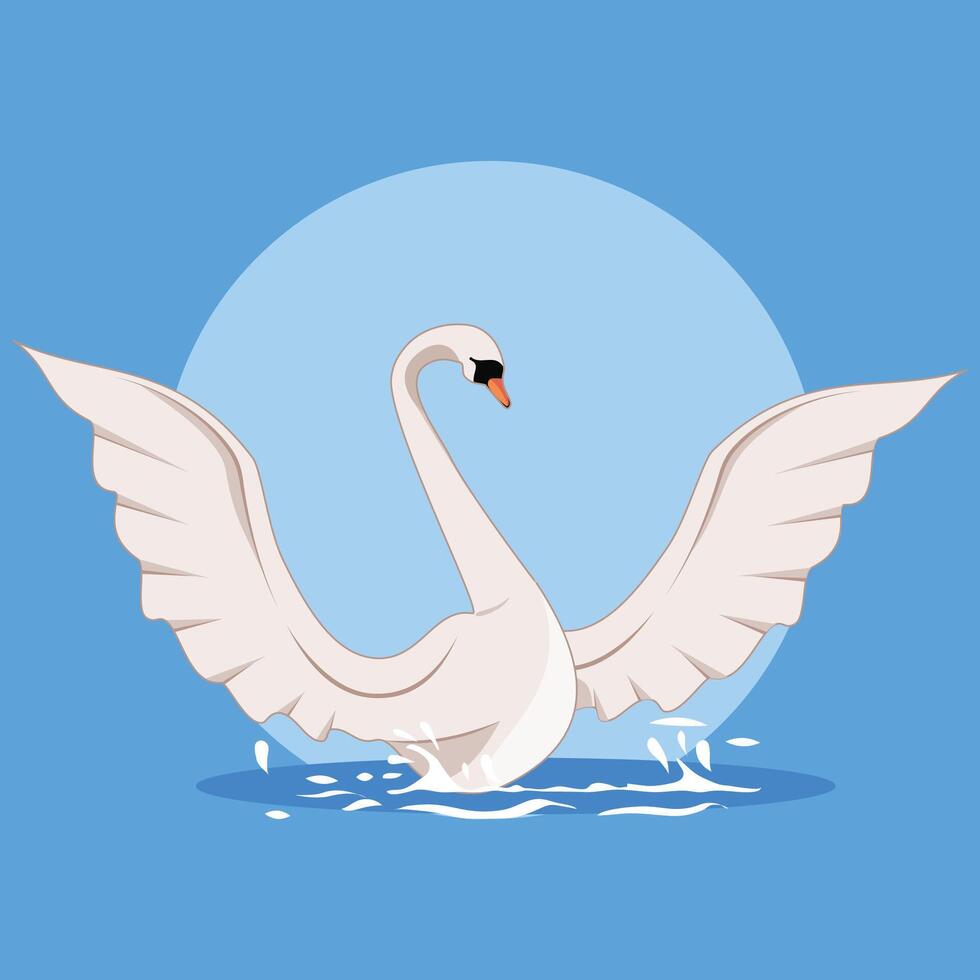 beautiful swan on the water vector