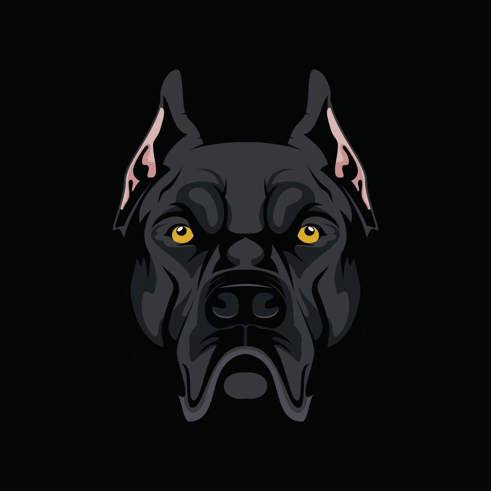 black cane corso dog head vector