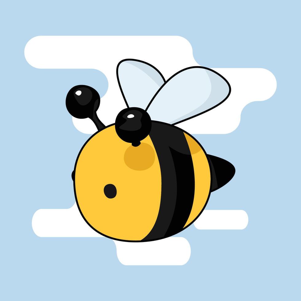 cute little bee flying cartoon vector