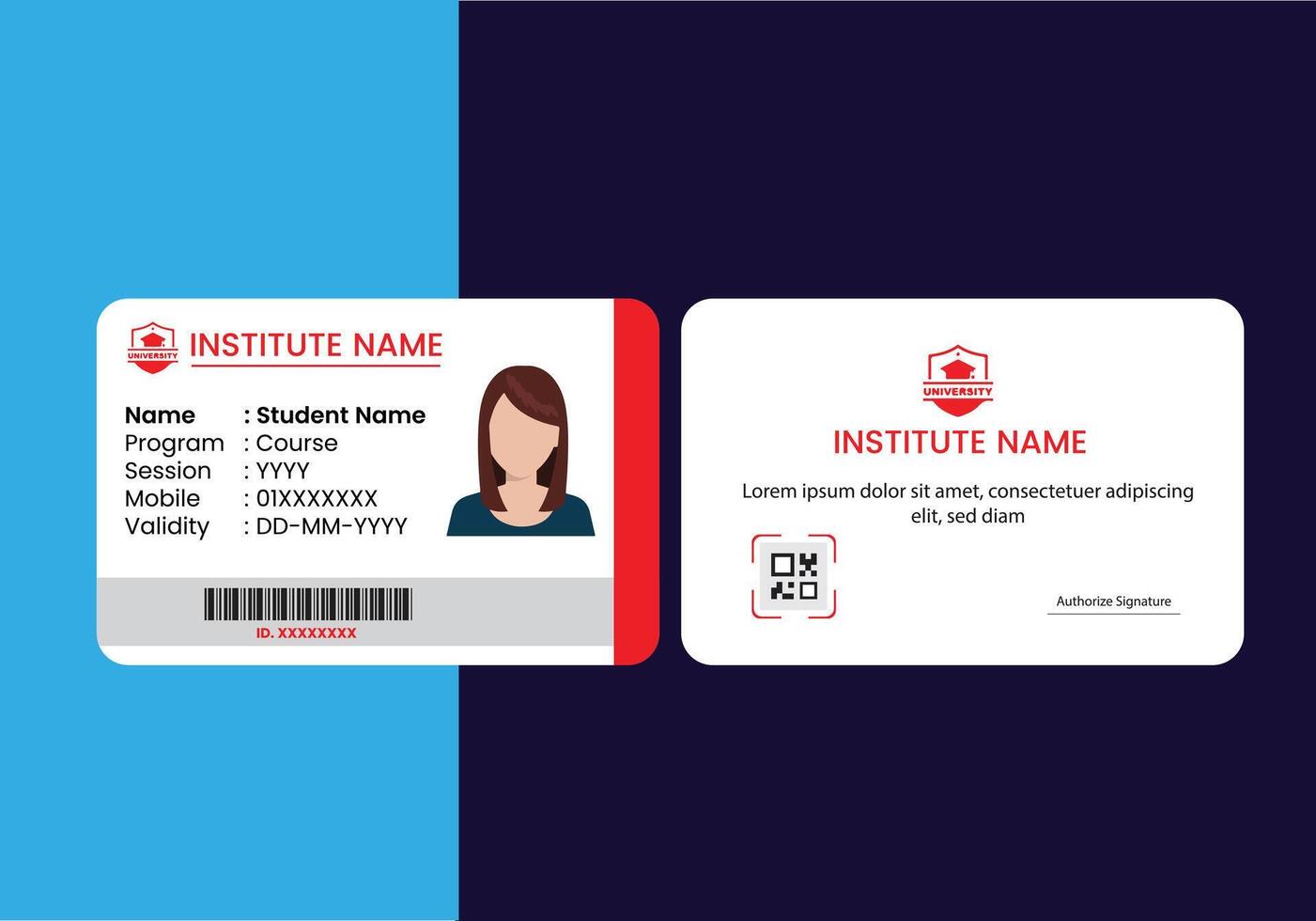 Student id card Template design vector