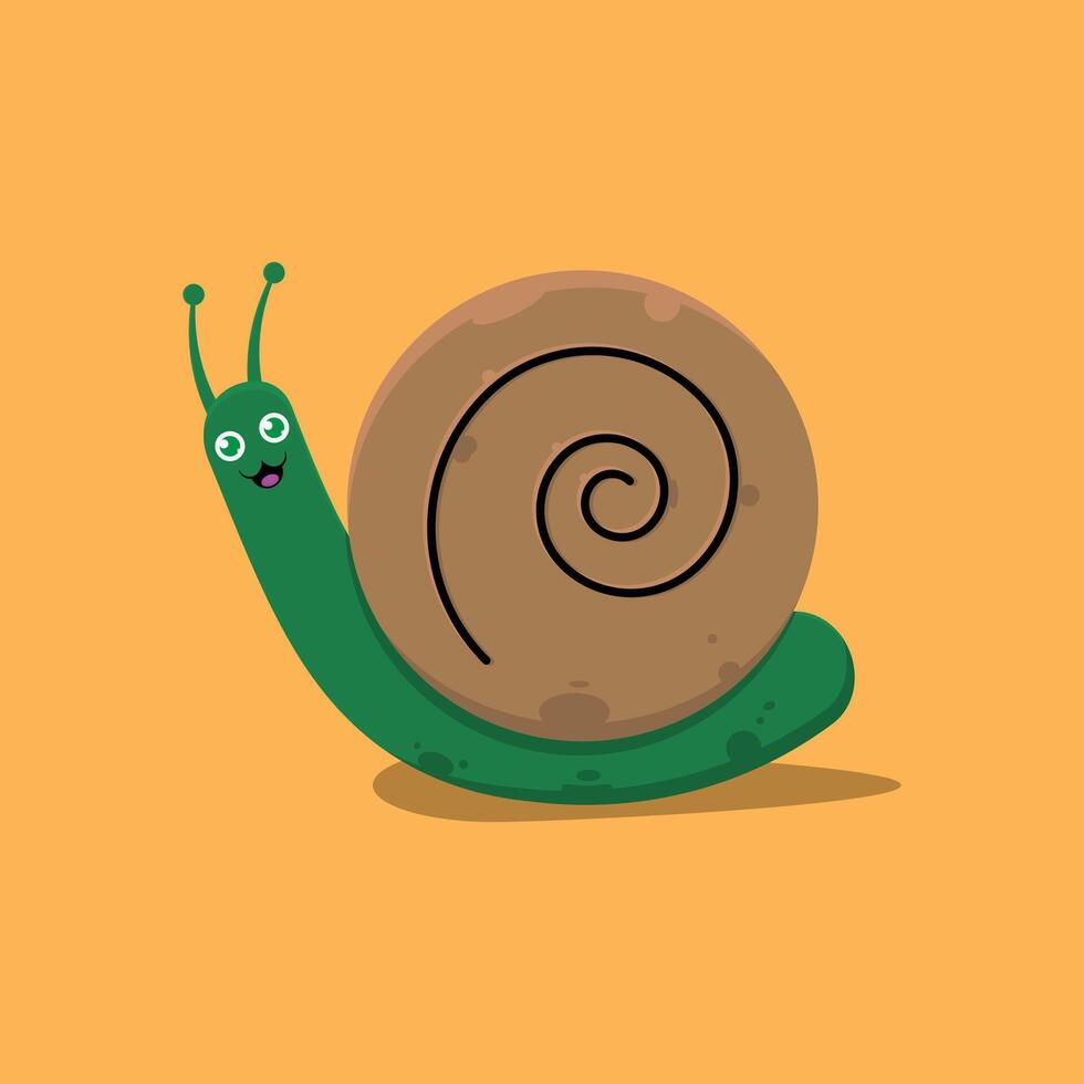 A cartoon snail with a smile on its face vector