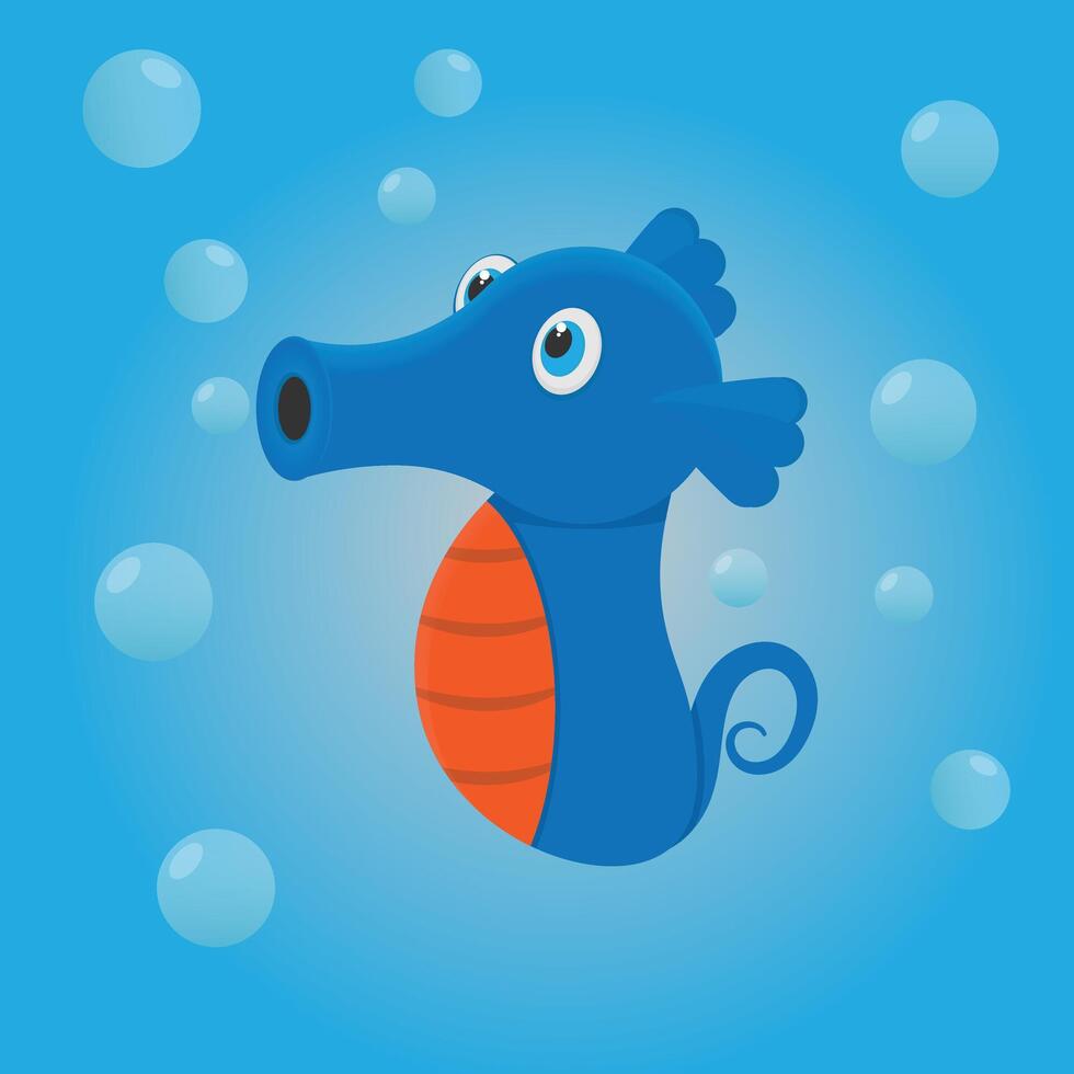 Seahorse cartoon illustration illustration vector