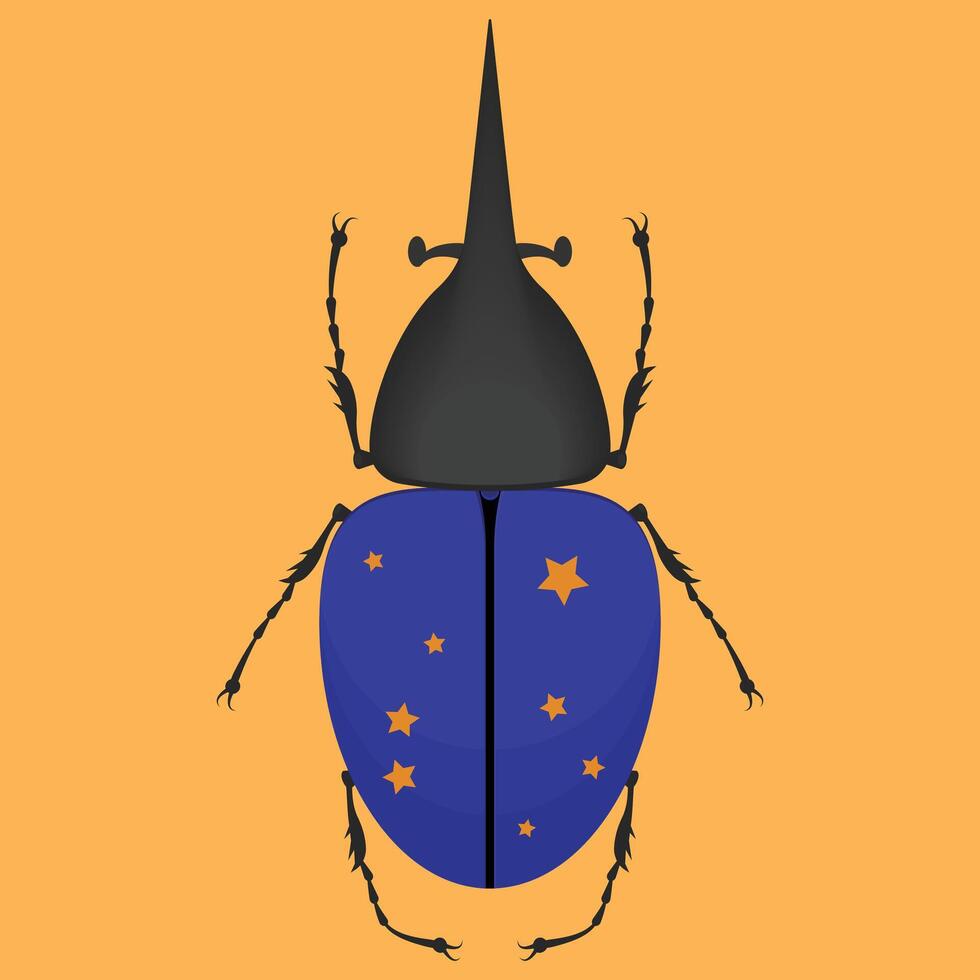 A beetle with stars on its back vector