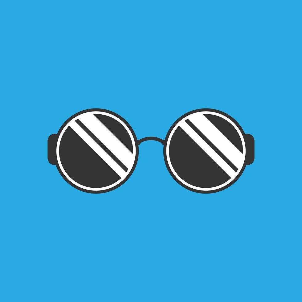 Sunglasses icon on blue background vector