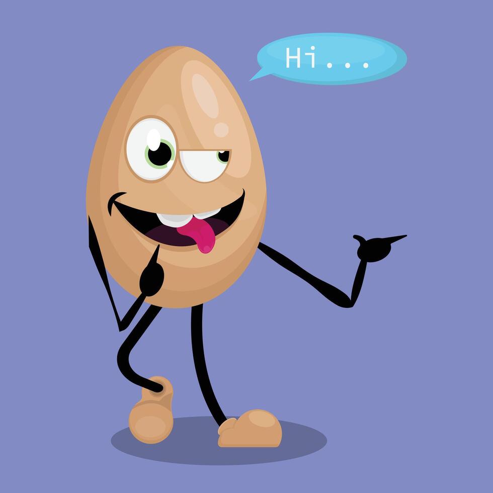 Funny egg character with speech bubble vector