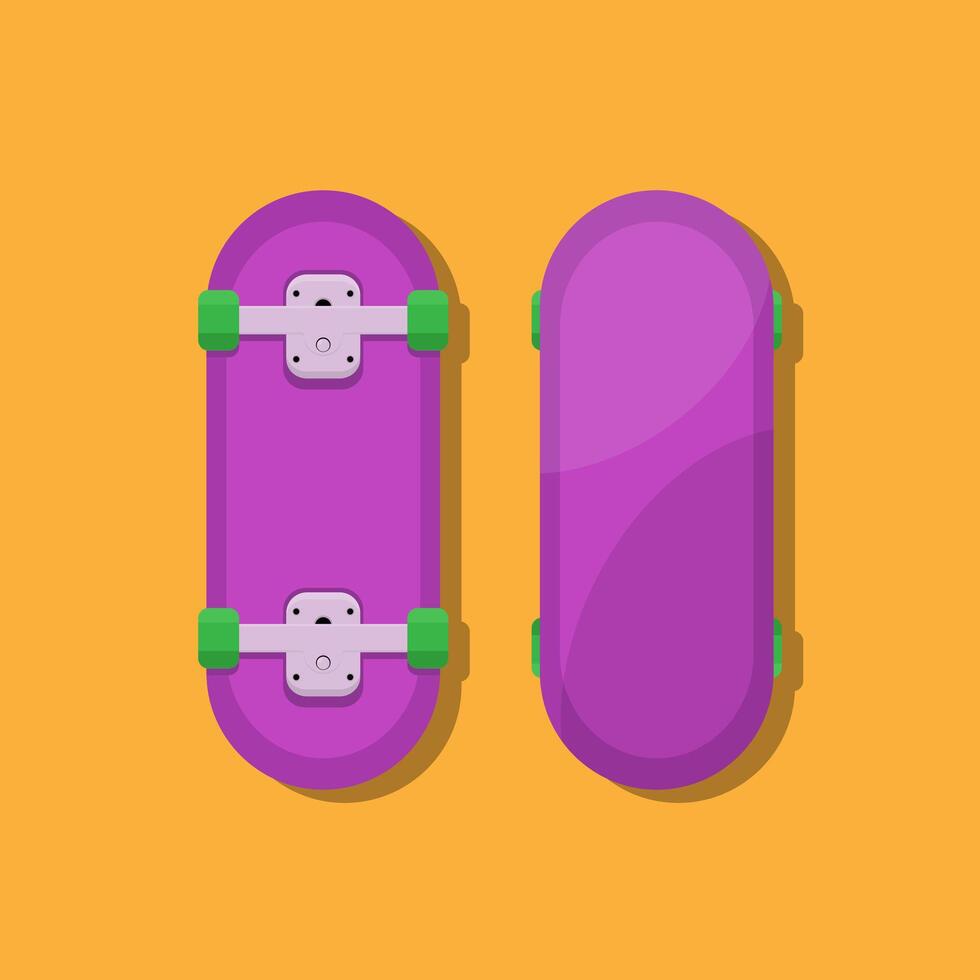 Two purple skateboards on a yellow background vector