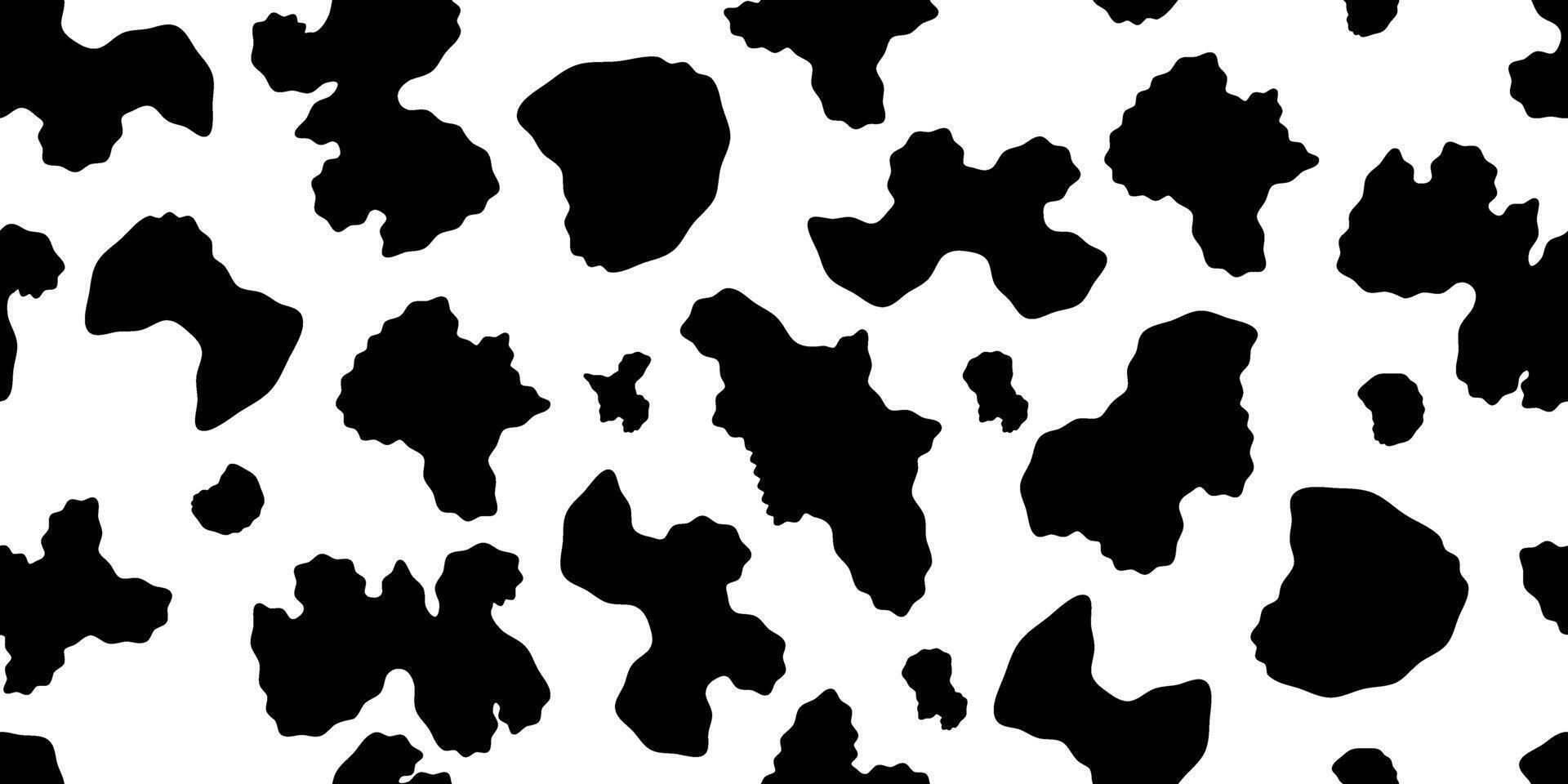 black cow dalmatian seamless pattern vector