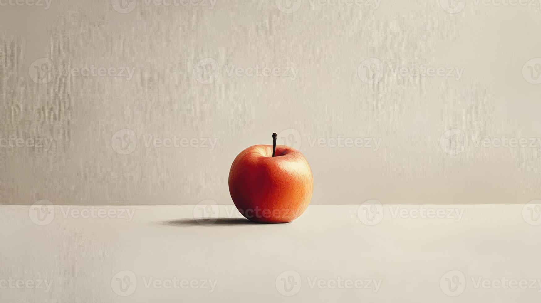 A Single Red Apple on a White Surface photo