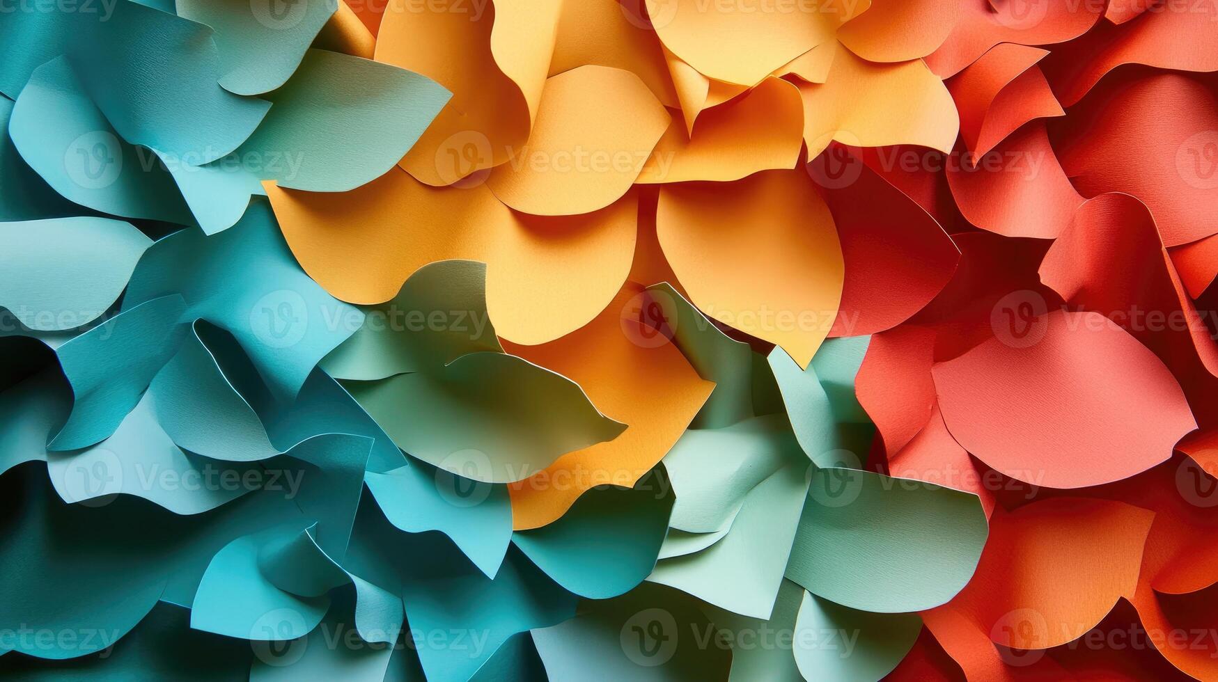 Abstract Background with Colorful Paper Petal Shapes photo