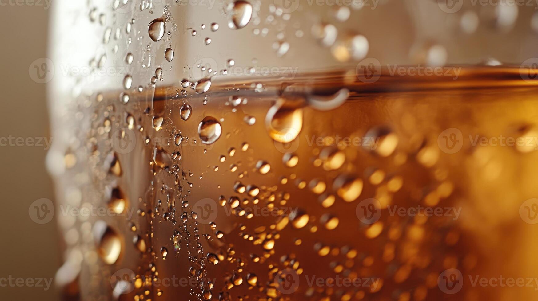 Water Droplets on Glass of Brown Liquid photo