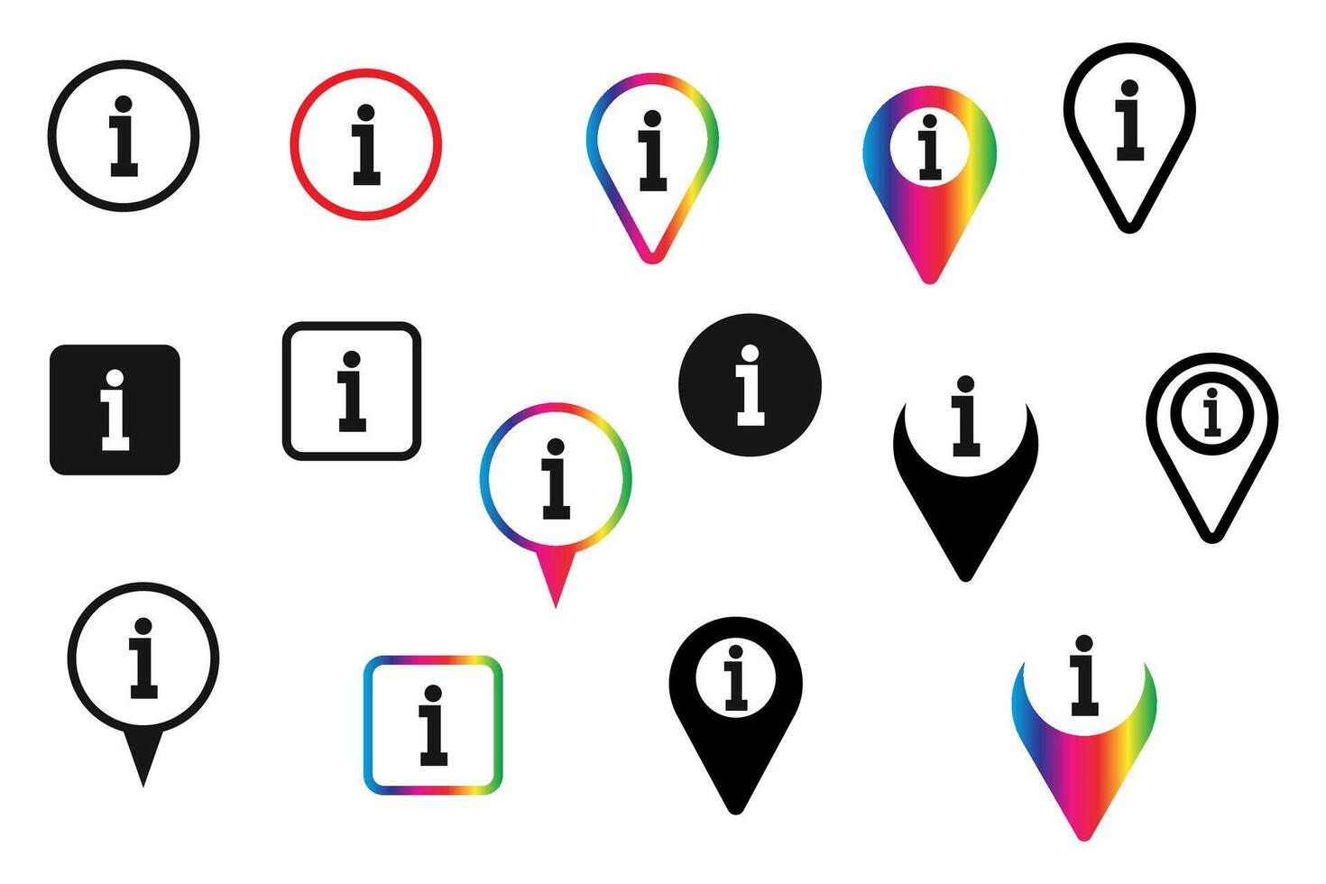 Information button icons. Simple information icons illustration in flat style. vector
