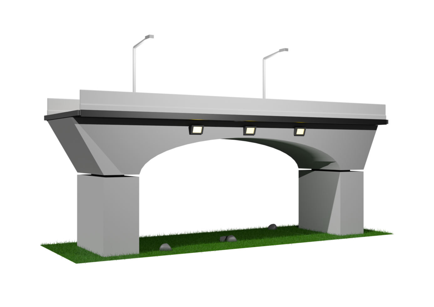 A bridge with two lights on top of it png