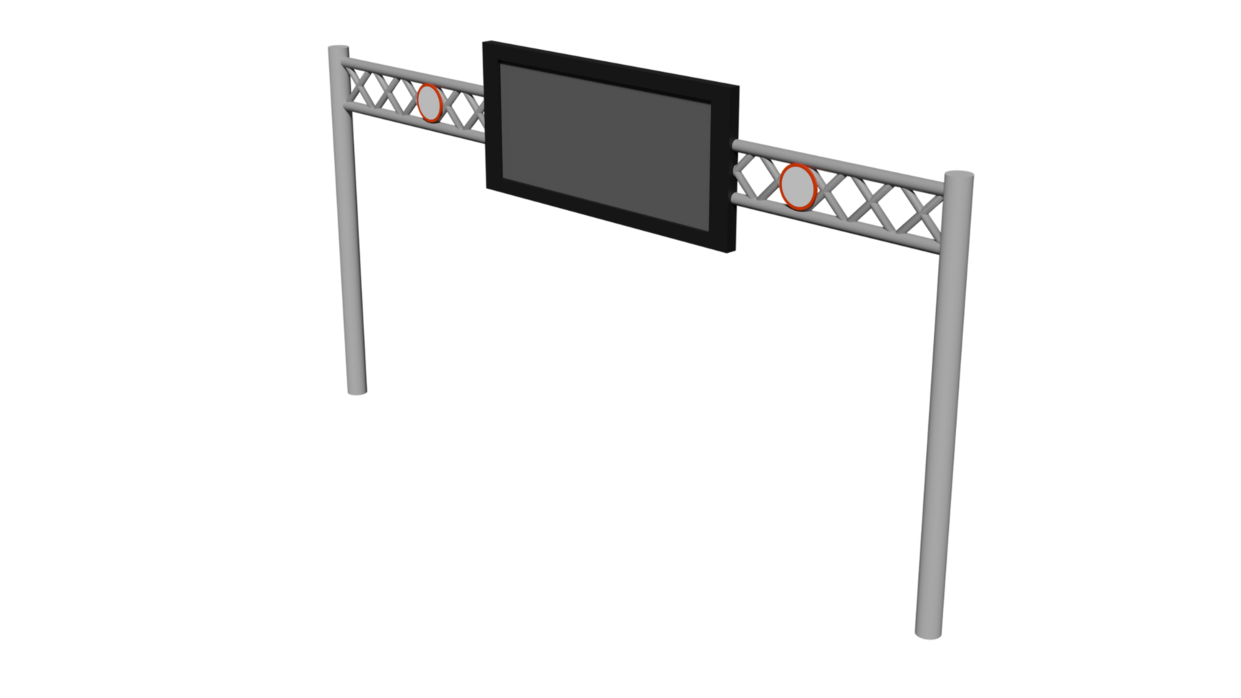 A large screen is on a pole with a sign png