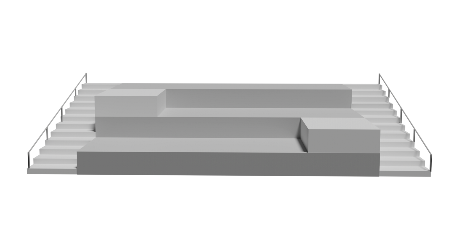 A 3d model of a stairway with a ramp png