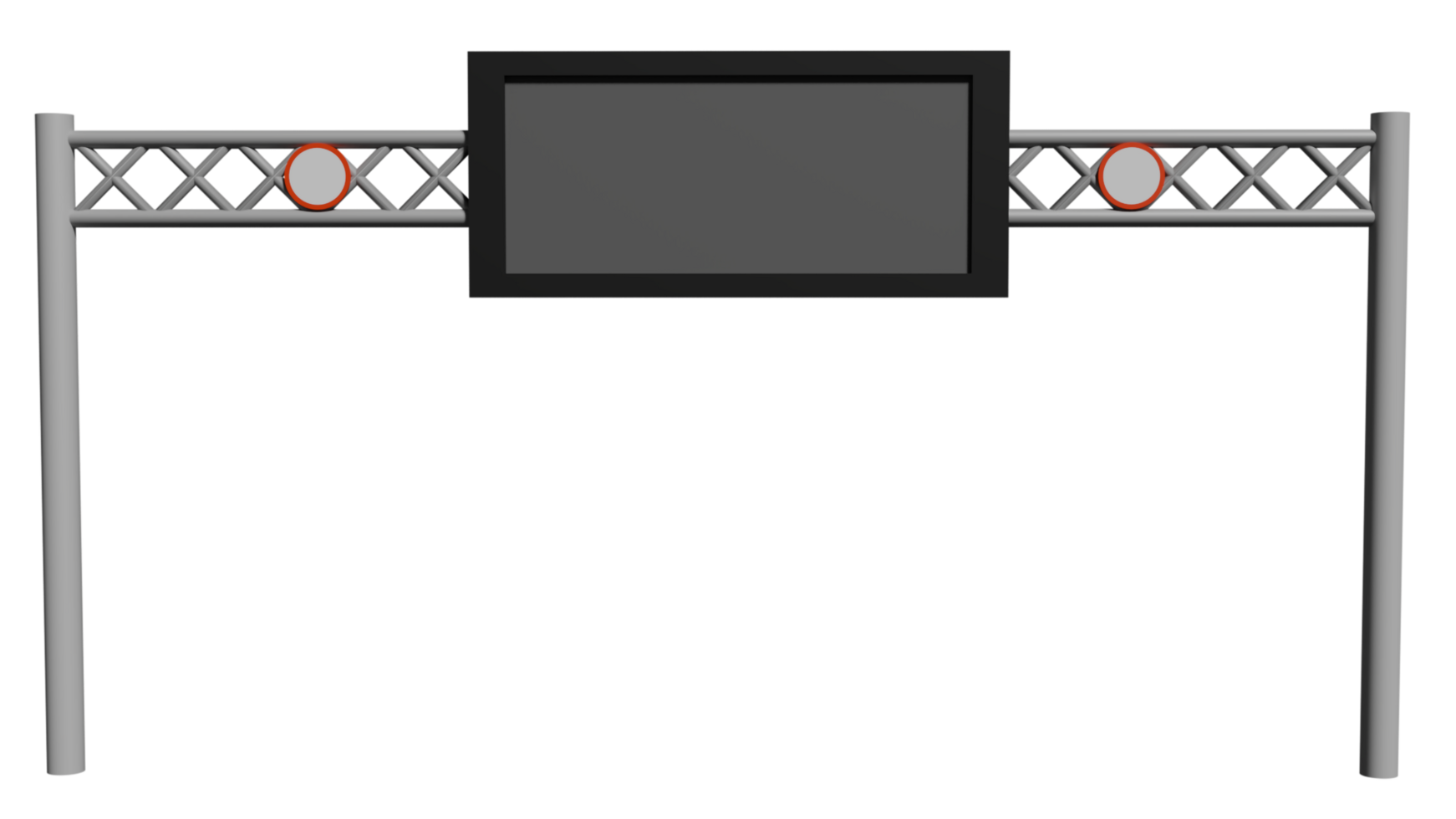 A screen with a sign on it and a light png