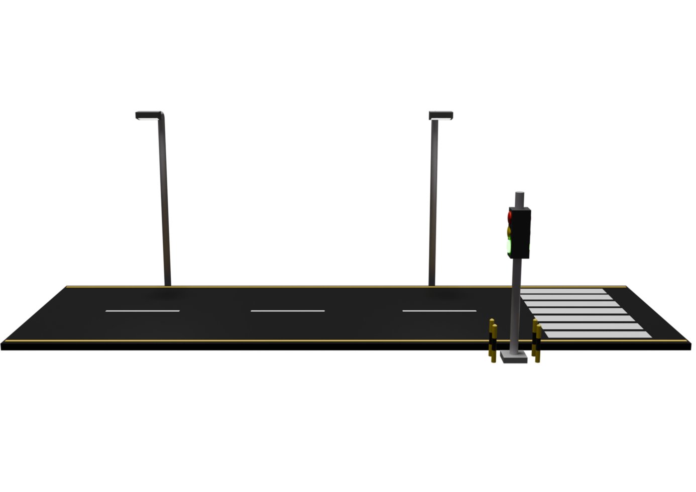 A street with a traffic light and a crosswalk png