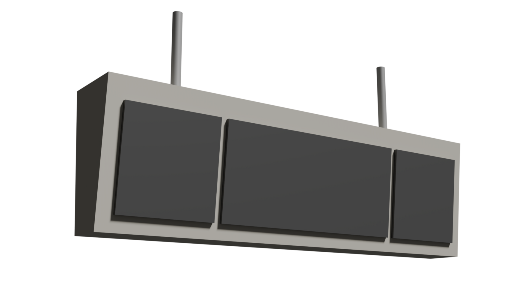 A black and white image of a television mounted on a wall png