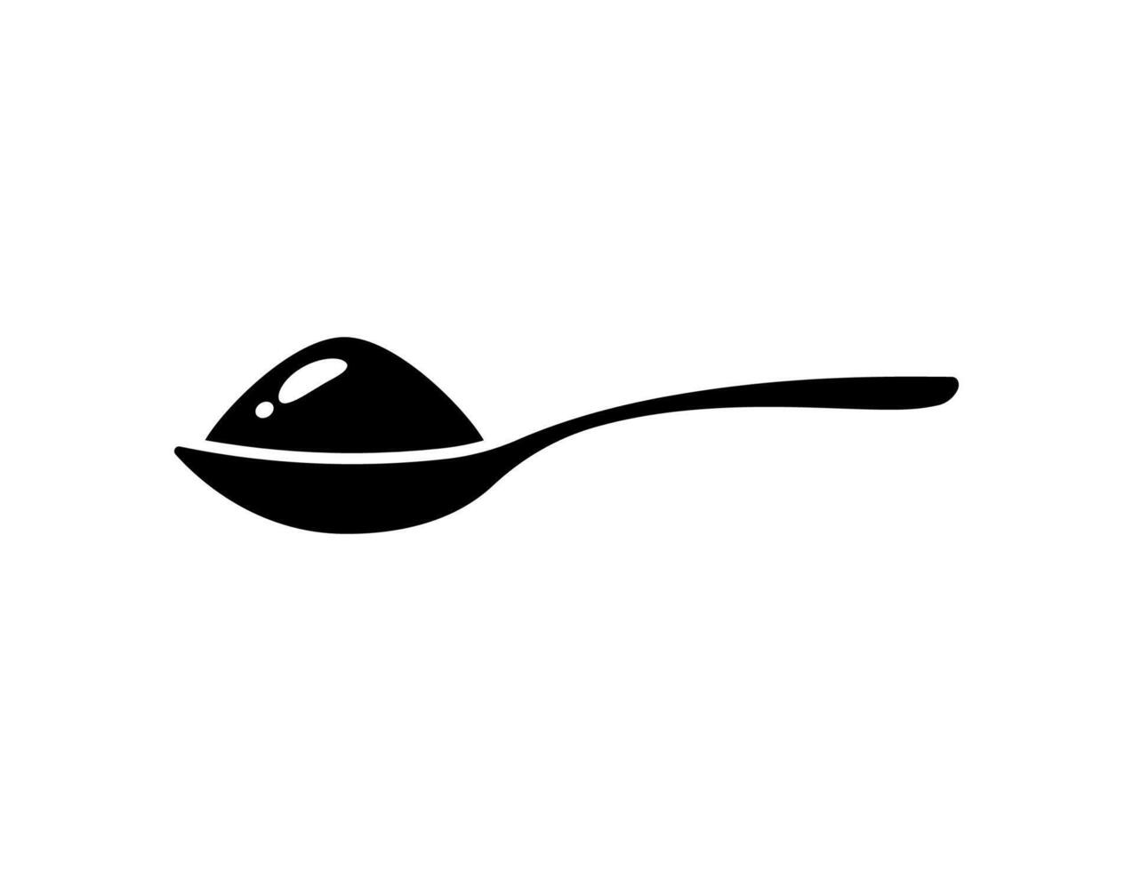 Spoon full with sugar, salt, flour icon isolated on white background vector