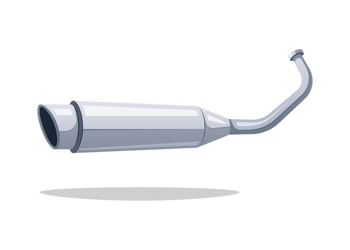 Exhaust pipe muffler isolated on white background. vector