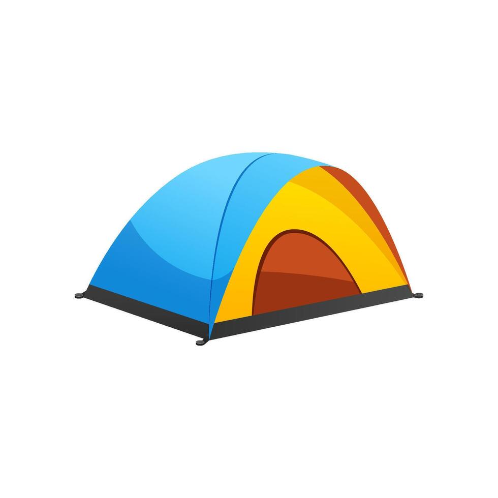 Modern blue camping tent. vector