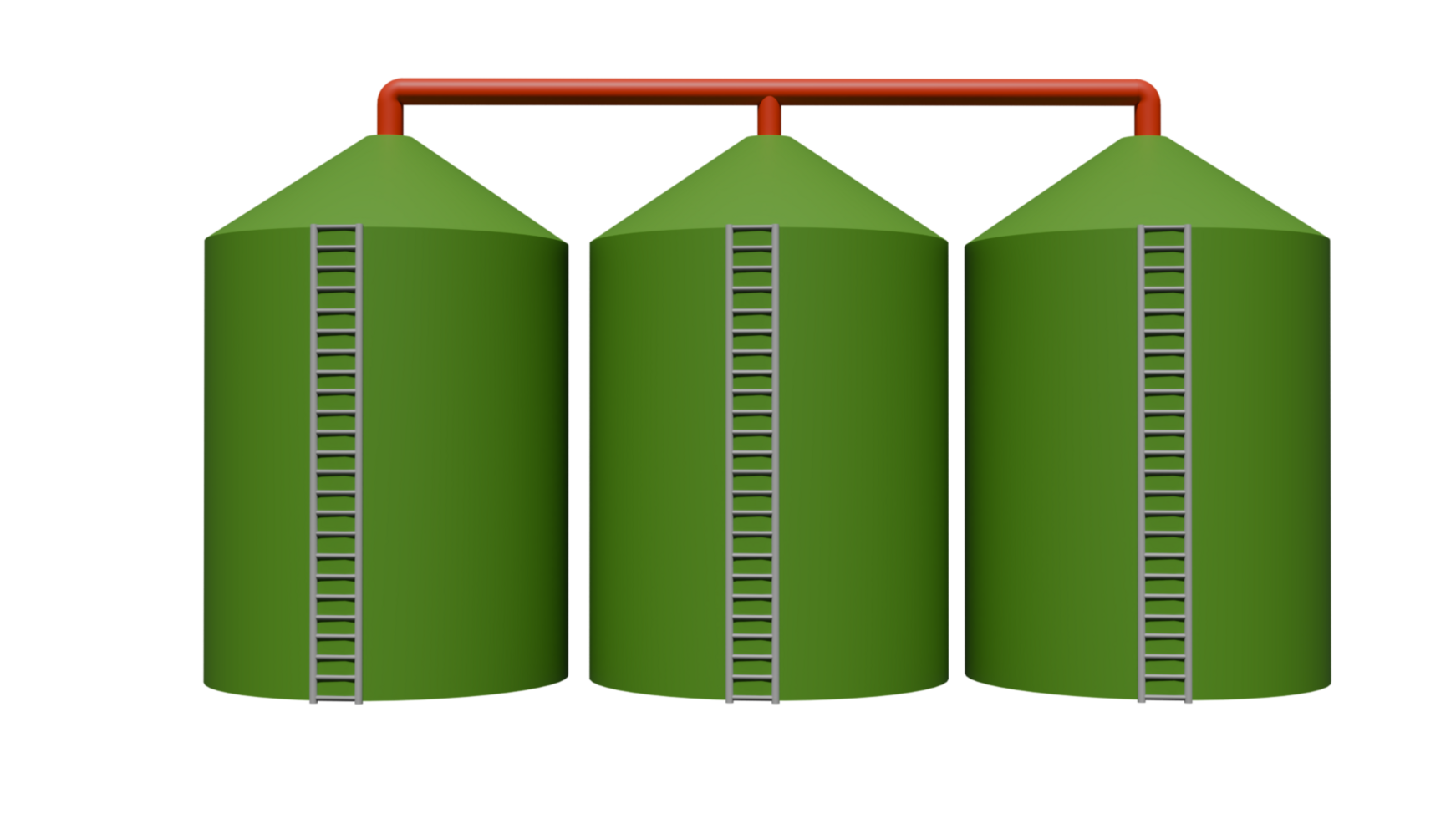 green silos with a ladder on top png