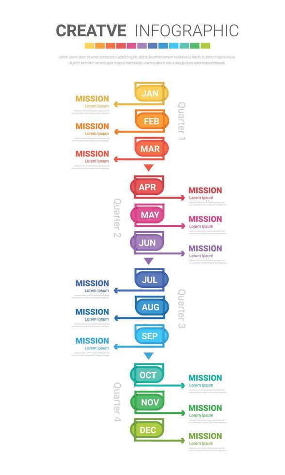 Template presentation quarter, calendar presentation for months. vector