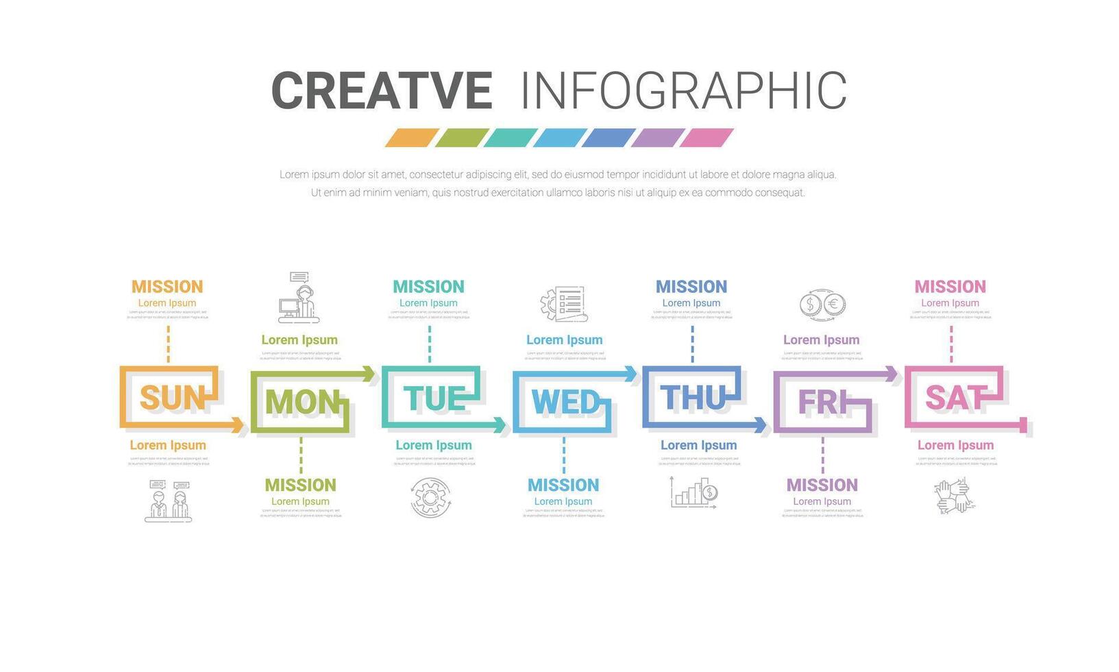 Timeline, Timeline business for week, infographics design. vector
