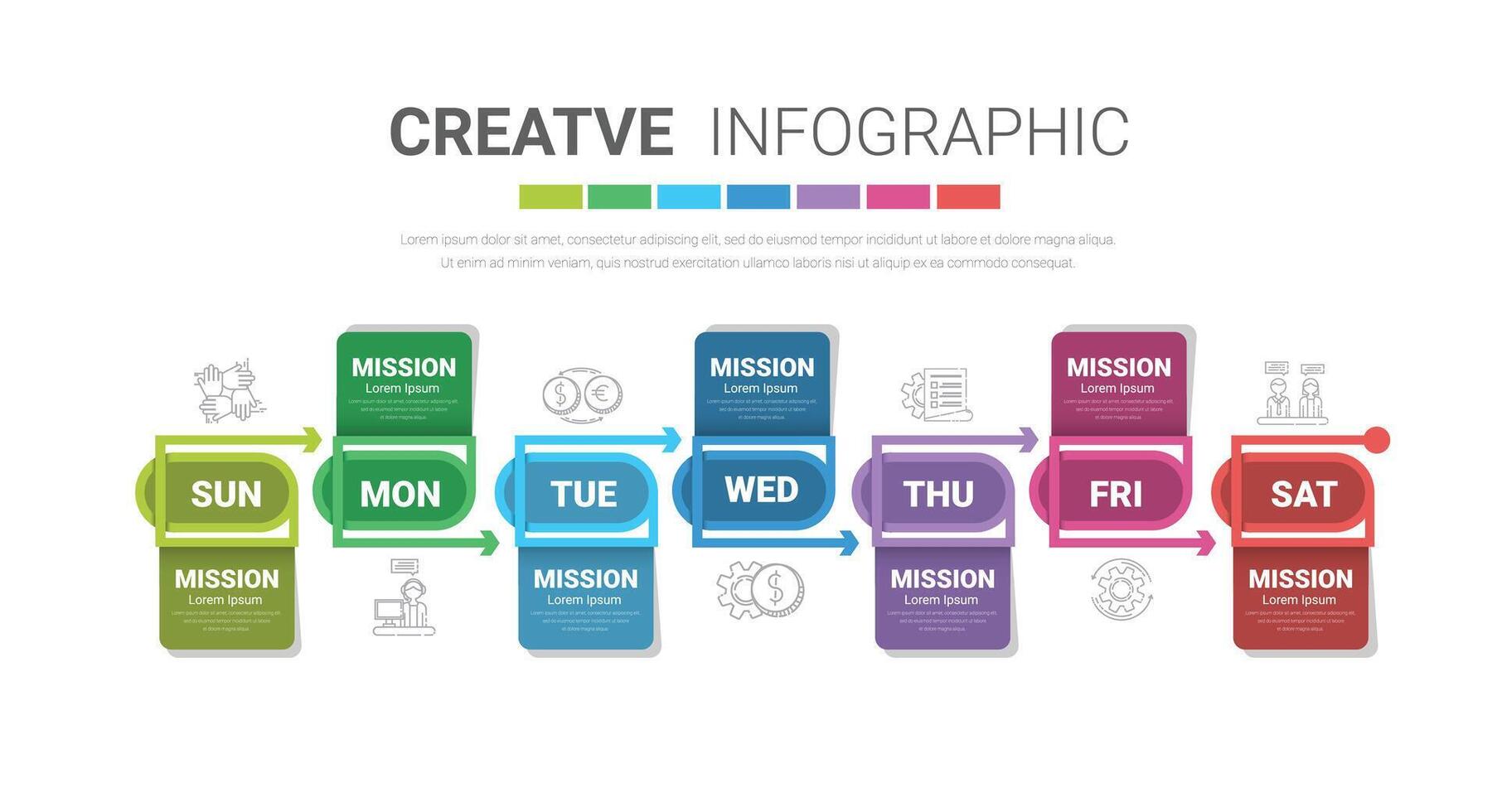 Timeline, Timeline business for week, infographics. vector