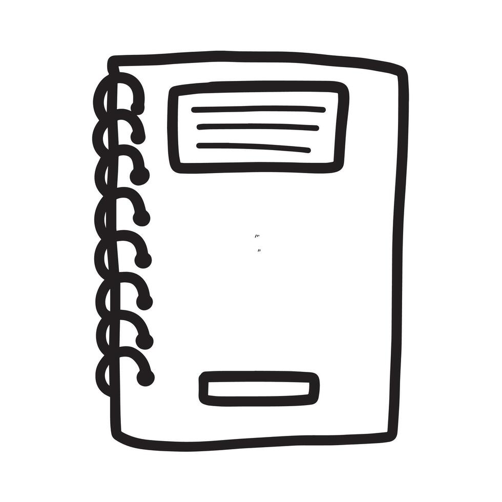 Doodle notebook icon hand drawn vector