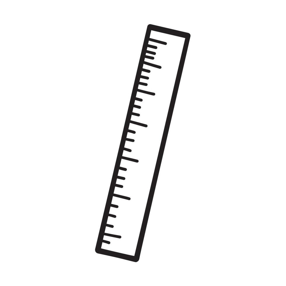 Ruler doodle hand drawn isolated on white background. vector