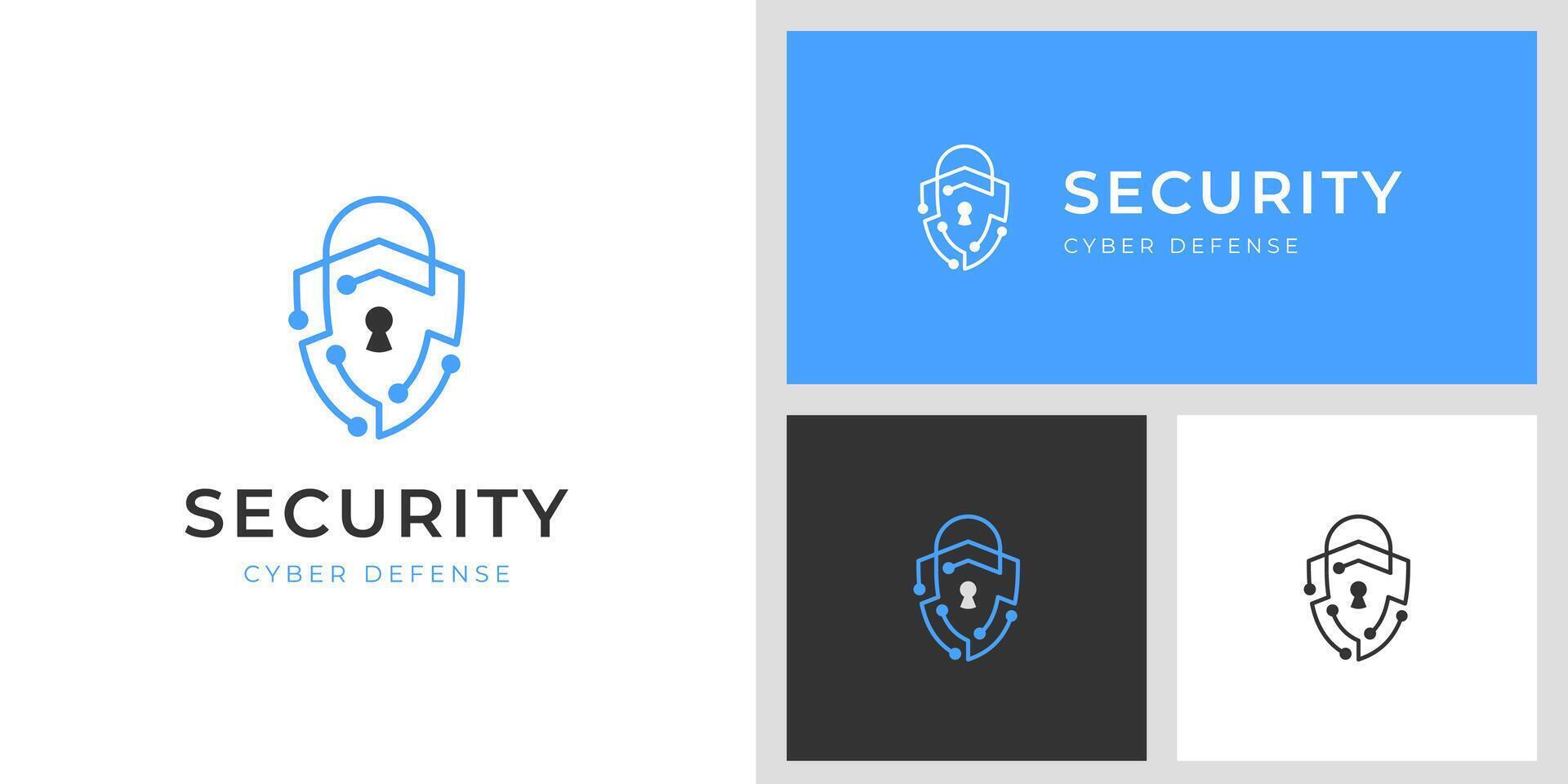 cyber security logo icon design with shield and lock key graphic idea for website security, online secure logo template vector