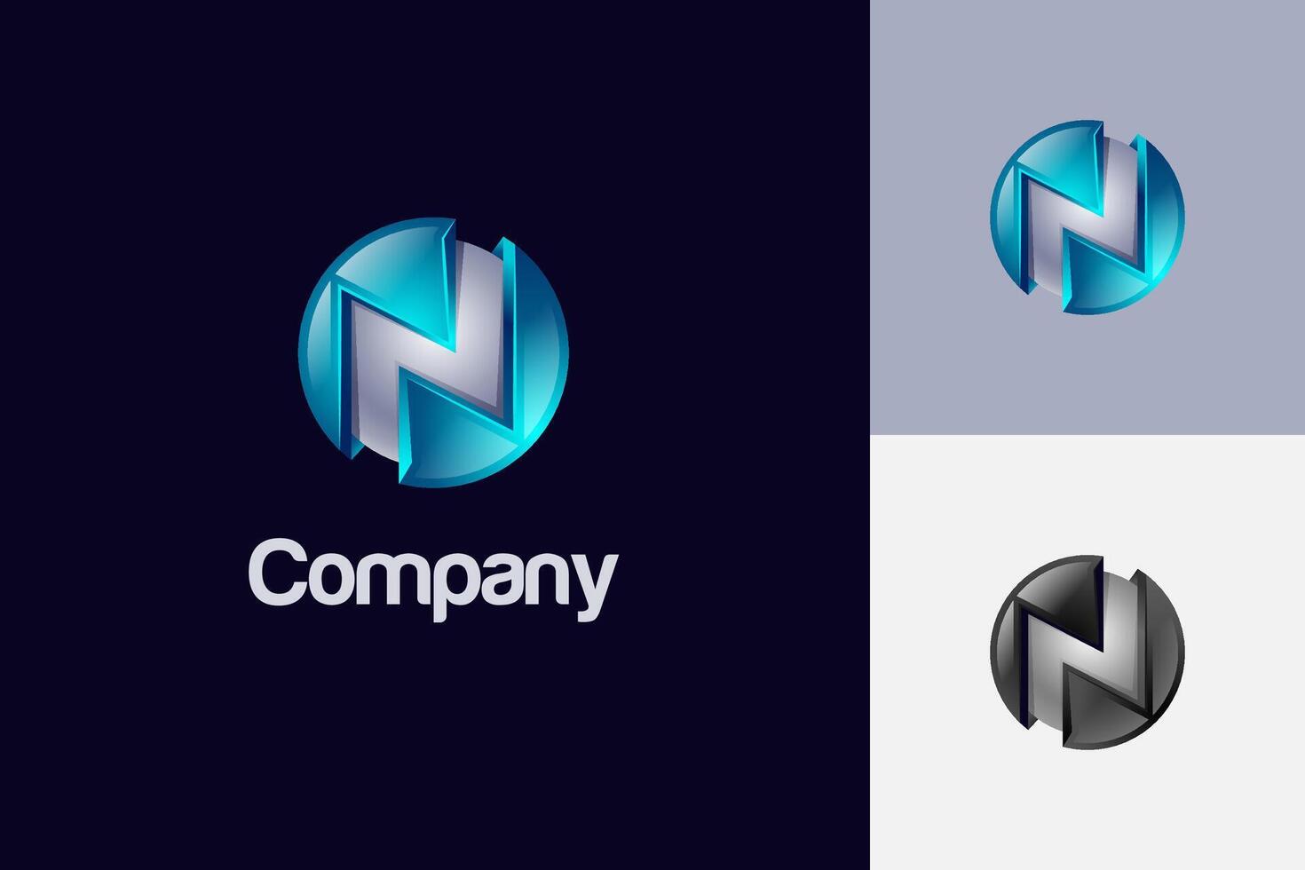 Abstract letter M for media logo design or brand identity Metal M sphere logo template vector