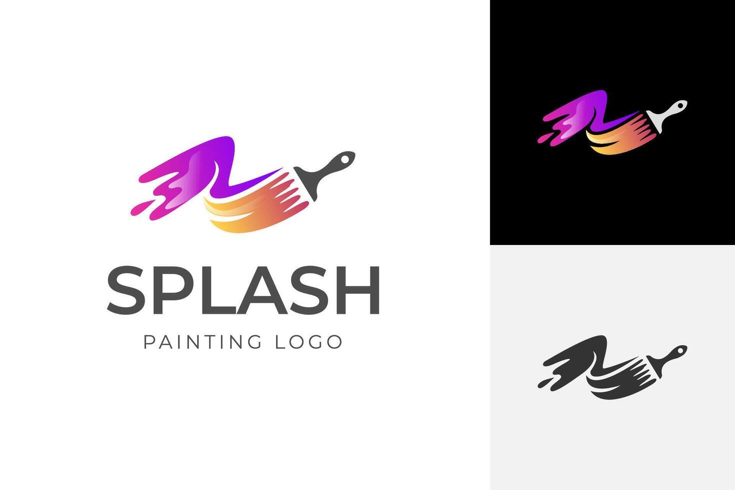 Color splash paint logo design for Painting Services Logo Template vector