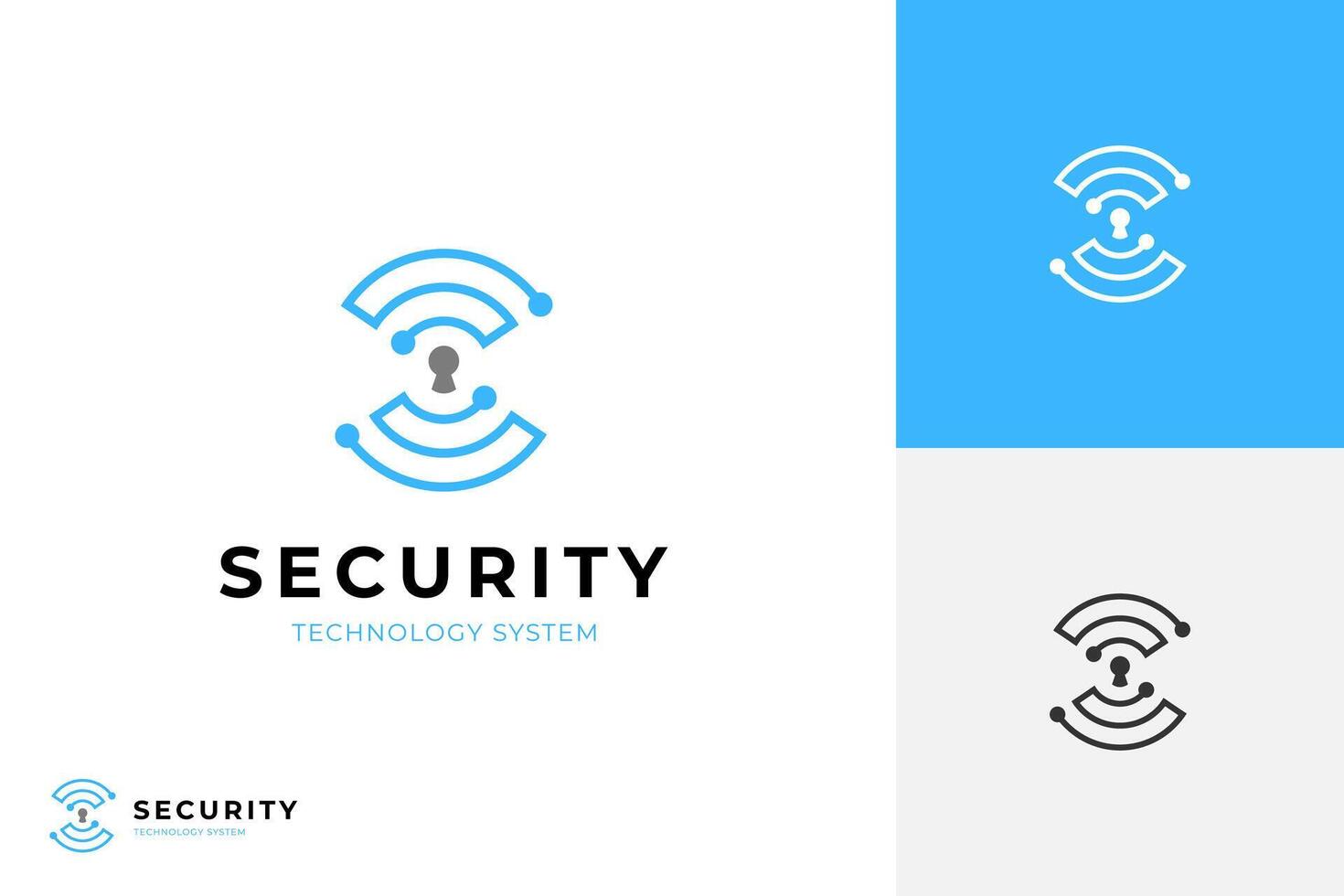 Initial Letter S Security Logo design for cyber Lock Icon brand technology system vector
