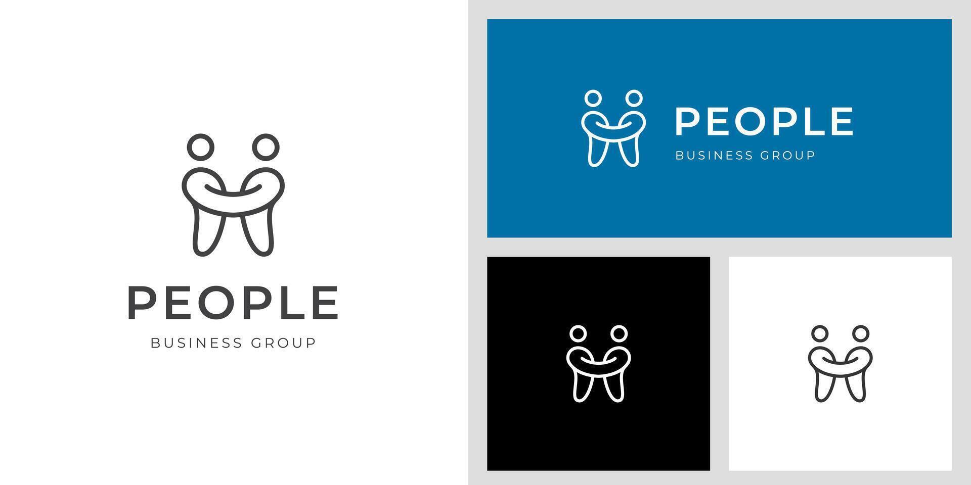 abstract people partner logo icon design for join business graphic symbol, teamwork, friendship logo design vector