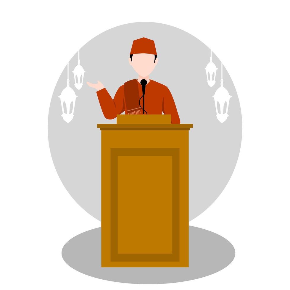 illustration of muslim public speech vector
