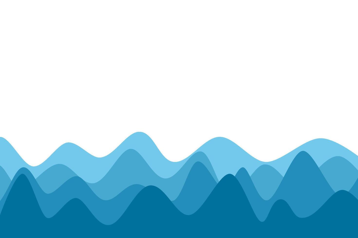 blue ocean wave papercut background, blue mountain vector