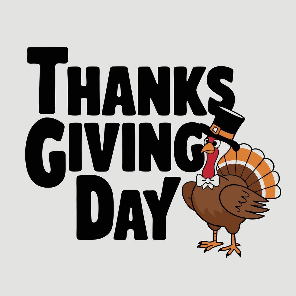 Happy thanksgiving day lettering design vector