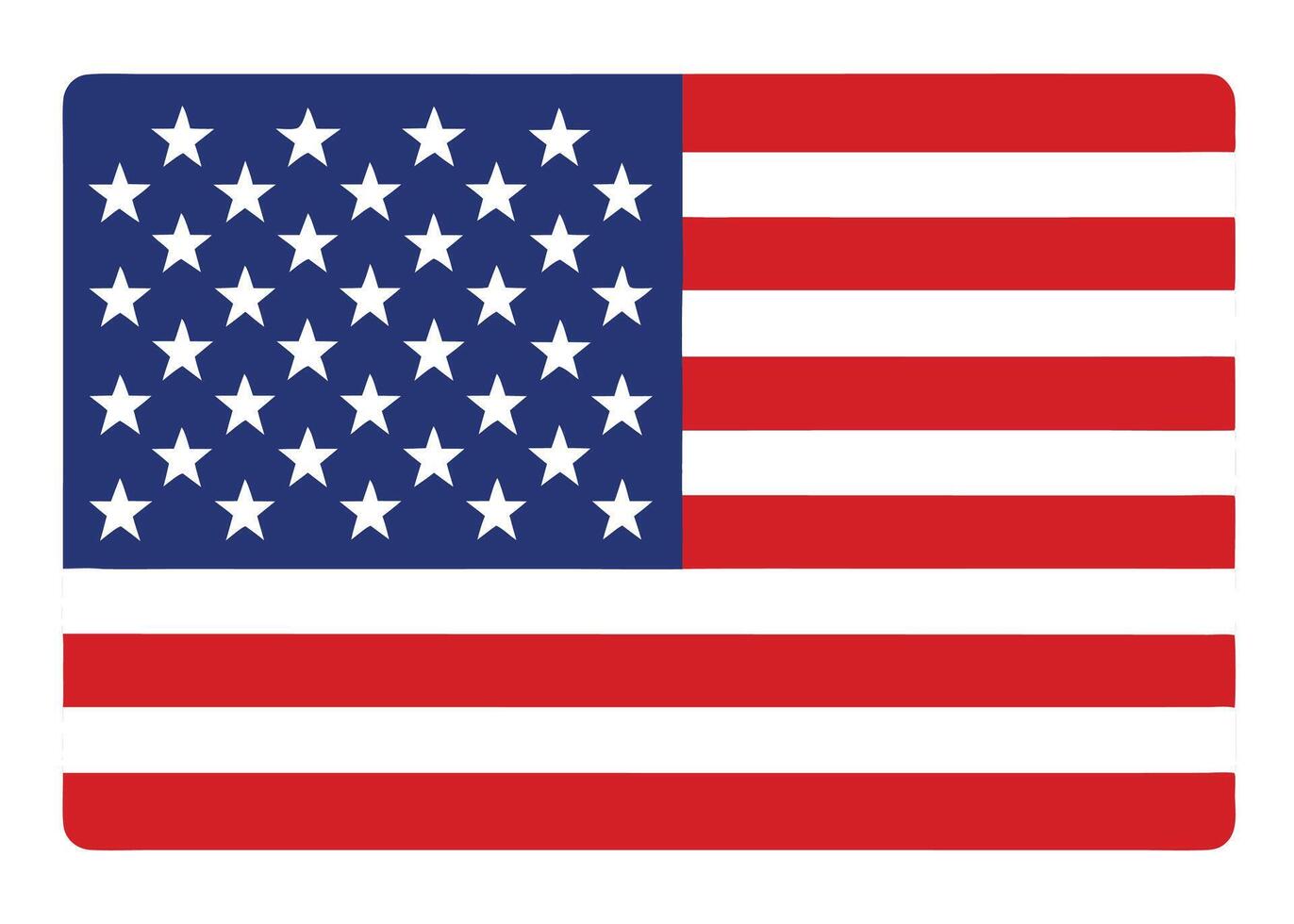 American flag on a white background vector