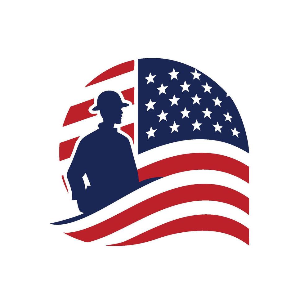 Minimalist Veterans Day Shirt Featuring Soldier and Flag vector