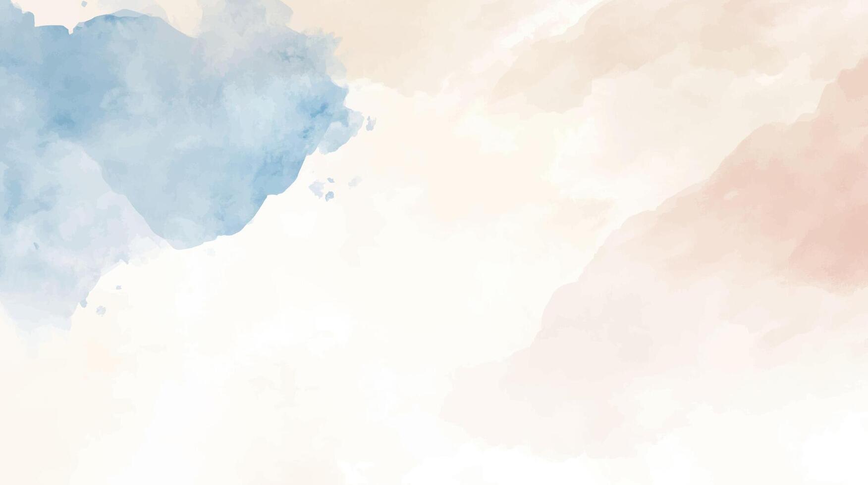 watercolor background with abstract brushed texture in horizontal orientation. Hand drawn texture. Brush stroked painting pastel pale blue color watercolour vector