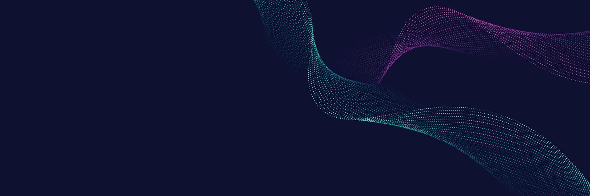 Dynamic Deep Blue and Electric Cyan Particle Flowing Wave Design, Ideal for Modern Tech Backgrounds, Perfect for Digital Art, Futuristic Interfaces, and Sophisticated Website Visuals vector