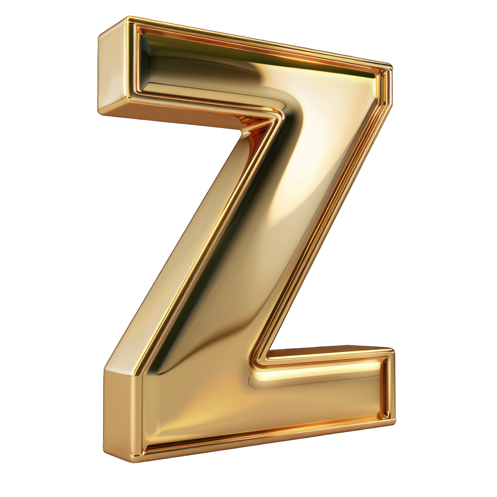 golden solid written Z transparent background png