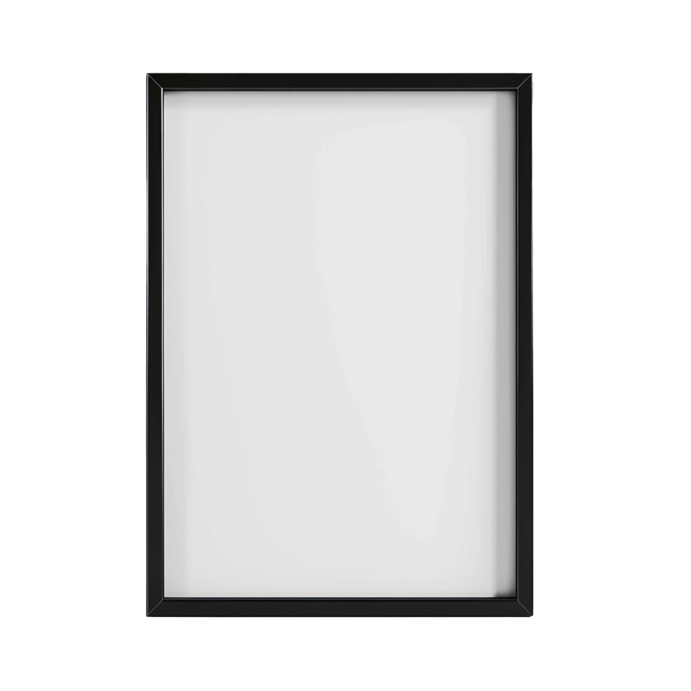 Realistic empty black frame mockup isolated on a transparent background. cutout or clipping path. png