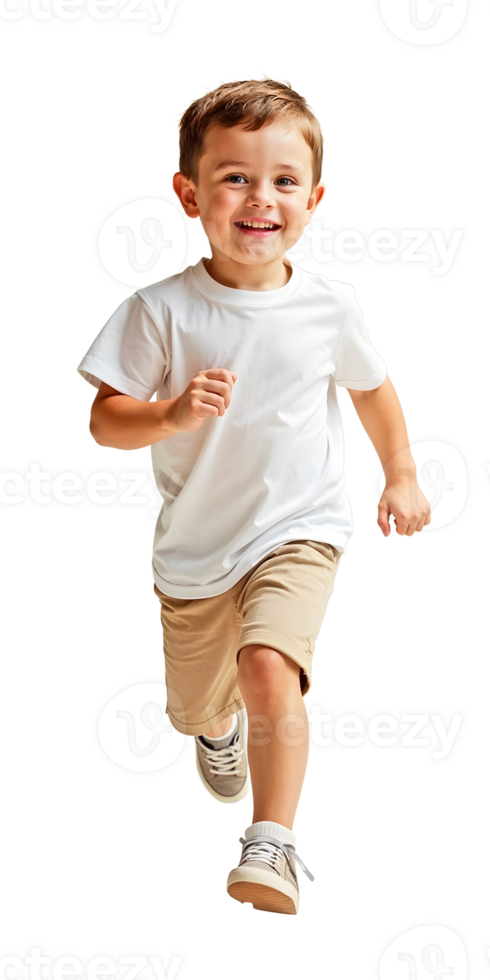 A Happy Young Kid Running in Casual Outfit png