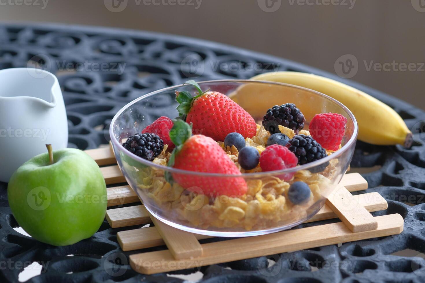 Enjoy the Breakfast Bowl, with Fresh Fruits and Crunchy Cereal for a nutritious start photo